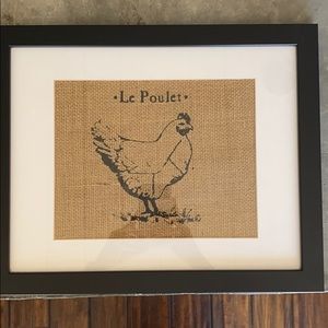 Framed screen print on burlap